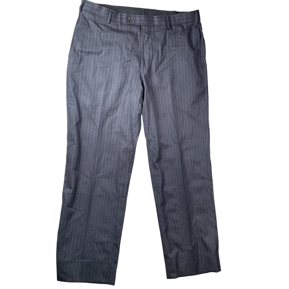 Brooks Brothers 346 Dress Pants Mens 36x29 Gray Pinstripe Madison Fit Trousers